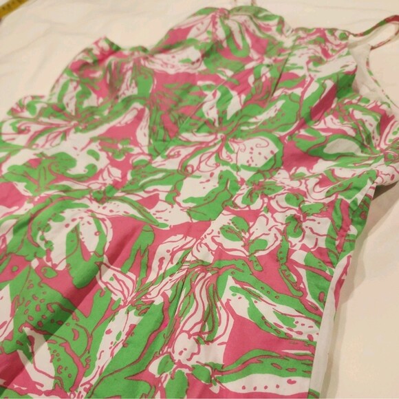 LILLY PULITZER Annabelle Floral Halter Top Tank Women's 2 Pink/Green Resortwear - Picture 10 of 10